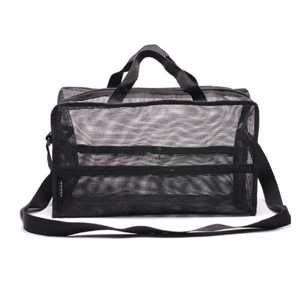 zipper large size nylon mesh makeup pencil pouch (MB5015) Mesh Bag